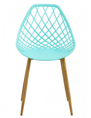 Silla STRAUSS, metal, polipropileno verde pastel