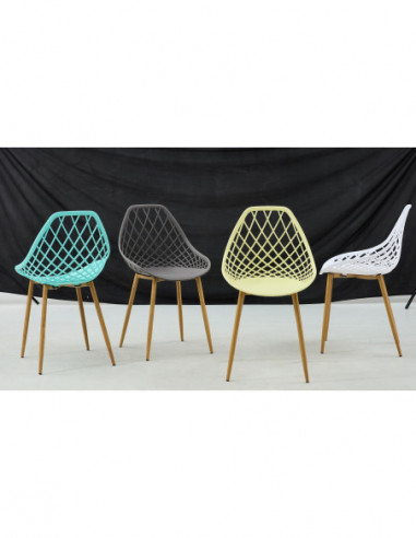Silla STRAUSS, metal, polipropileno verde pastel