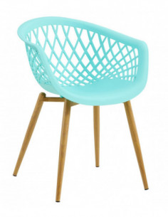 Sillón STRAUSS, metal, polipropileno verde pastel 2