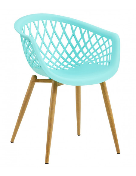 Sillón STRAUSS, metal, polipropileno verde pastel