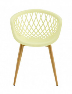 Sillón STRAUSS, metal, polipropileno amarillo pastel 2