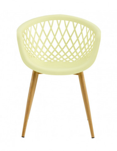 Sillón STRAUSS, metal, polipropileno amarillo...