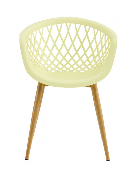 Sillón STRAUSS, metal, polipropileno amarillo pastel