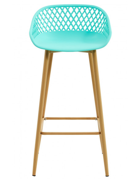 Taburete STRAUSS, metal, polipropileno verde pastel