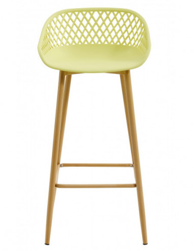 Taburete STRAUSS, metal, polipropileno amarillo...