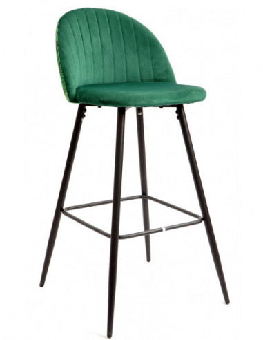 Taburete FLORAL, metal, tapizado velvet verde...