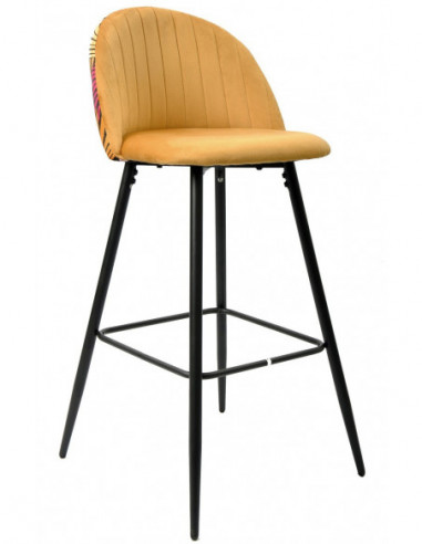 Taburete FLORAL, metal, tapizado velvet...