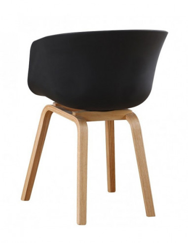 Sillón AWAK, madera curvada, polipropileno negro