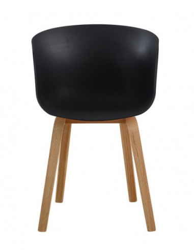 Sillón AWAK, madera curvada, polipropileno negro