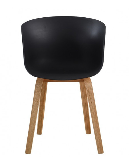 Sillón AWAK, madera curvada, polipropileno negro