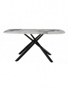 Mesa JAZZ, metal negro, tapa de cristal templado, 160x90 cms 2