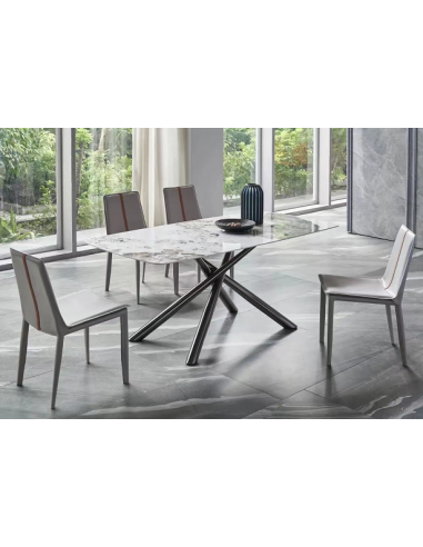 Mesa JAZZ, metal negro, tapa de cristal...