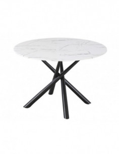 Mesa SAHARA, metal negro, tapa de cristal templado, 120...