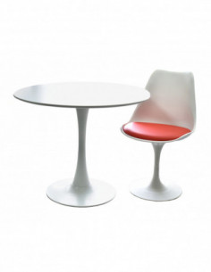 Mesa TUL (TO), base de metal, tapa lacada blanca, 100 cms... 2