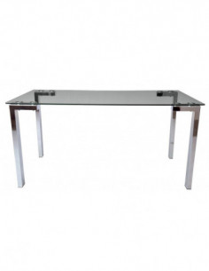 Mesa LAINEY 160 (M), cromada, cristal, 160x90 cms 2