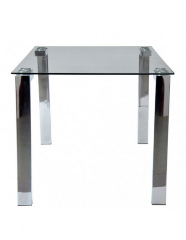 Mesa LAINEY 160 (M), cromada, cristal, 160x90 cms