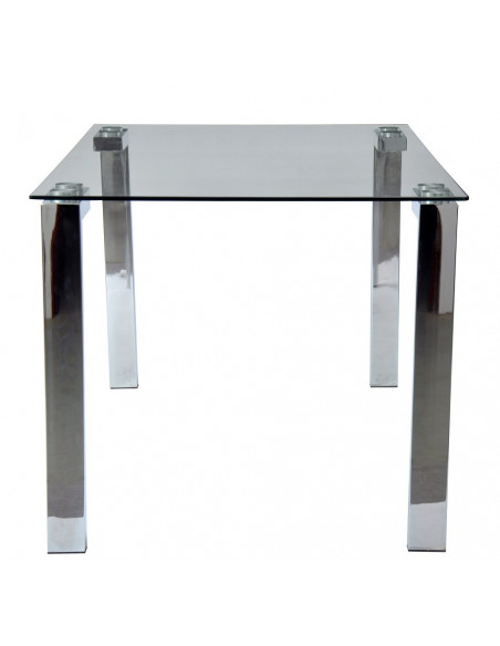 Mesa LAINEY 160 (M), cromada, cristal, 160x90 cms