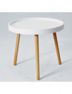 Mesa ANNIA ( M ), baja, madera, polipropileno blanco