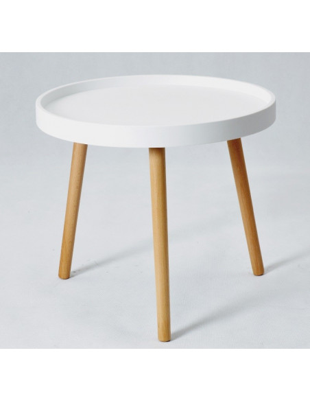 Mesa ANNIA ( M ), baja, madera, polipropileno blanco
