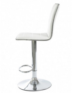 Taburete CUBUS ( M ), cromado, similpiel blanca 2