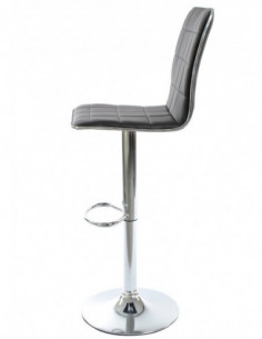 Taburete CUBUS ( M ), cromado, similpiel negra 2