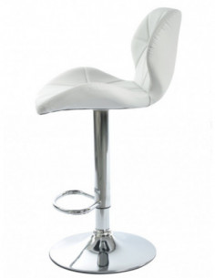 Taburete ORLANDO (M), cromado, similpiel blanca 2