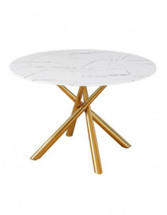 Mesa SAHARA, metal dorado, tapa de cristal templado, 120...