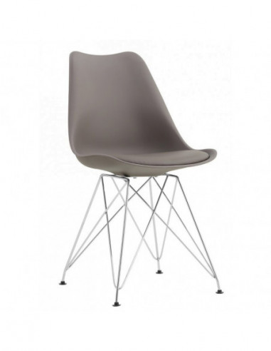 Silla BELLA (SU), cromada, carcasa y cojín gris oscuro