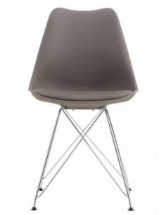 Silla BELLA (SU), cromada, carcasa y cojín gris oscuro 2
