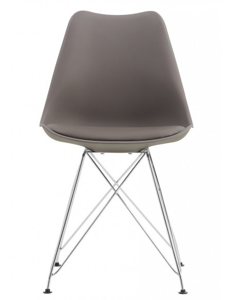 Silla BELLA (SU), cromada, carcasa y cojín gris oscuro