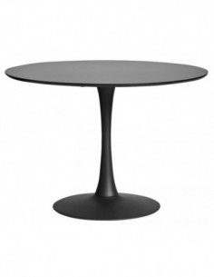 Mesa TUL (TO), base de metal, tapa lacada negra, 100 cms...