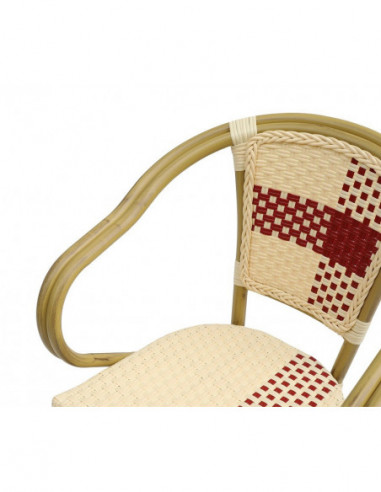 Sillón GARNIER, apilable, aluminio, ratán beige...