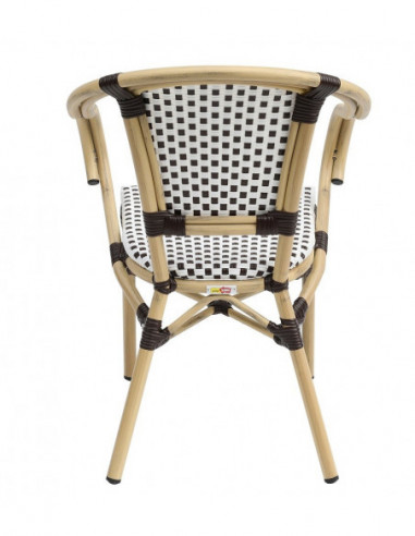 Sillón PARIS, apilable, aluminio, ratán blanco...