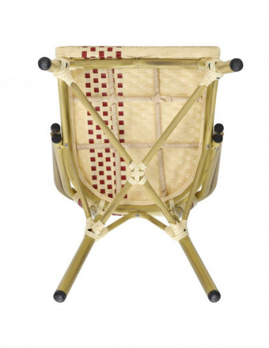 Silla GARNIER, apilable, aluminio, ratán beige...