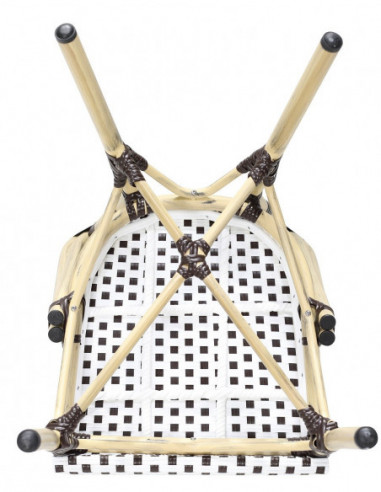 Silla PARIS, apilable, aluminio, ratán blanco y...