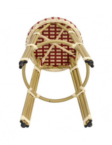 Taburete GARNIER, apilable, aluminio, ratán...