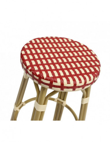 Taburete GARNIER, apilable, aluminio, ratán...