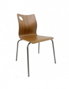 Silla AMELIE, apilable, acero inoxidable, asiento...