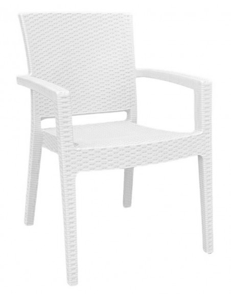 Sillón LIDO, apilable, polipropileno blanco