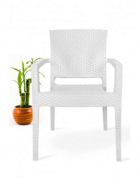 Sillón LIDO, apilable, polipropileno blanco