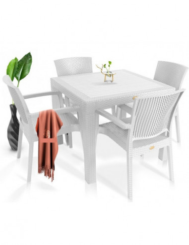 Sillón LIDO, apilable, polipropileno blanco