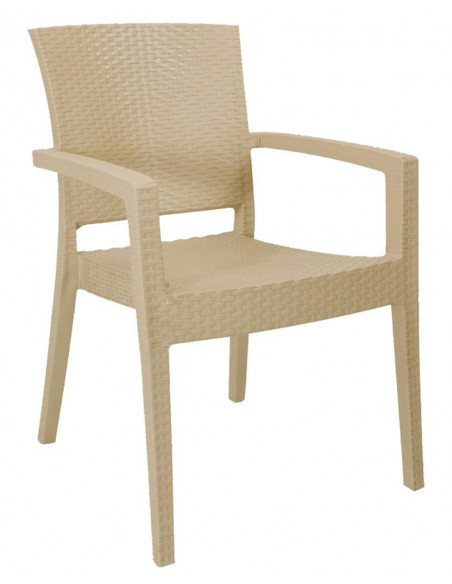 Sillón LIDO, apilable, polipropileno capuccino