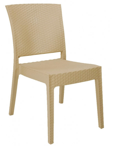 Silla LIDO, apilable, polipropileno capuccino