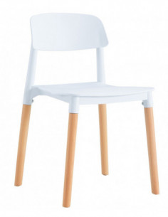 Silla CROSCAT (SU), madera, polipropileno blanco