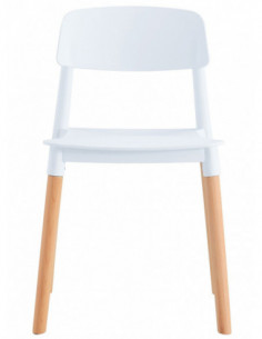 Silla CROSCAT (SU), madera, polipropileno blanco 2