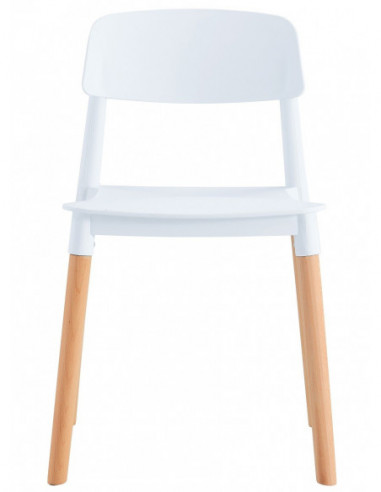 Silla CROSCAT (SU), madera, polipropileno blanco