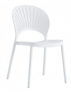 Silla ABANICO, apilable, polipropileno blanco