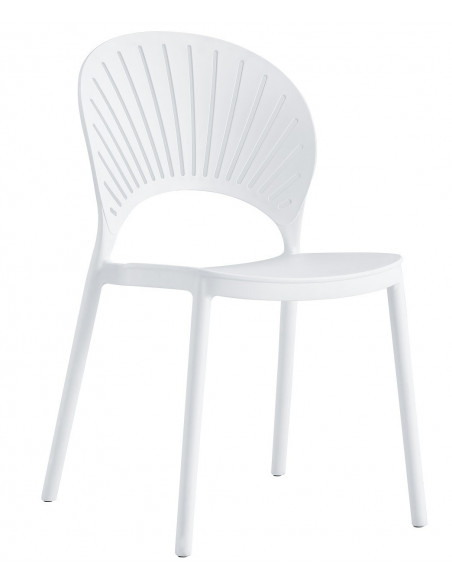 Silla ABANICO, apilable, polipropileno blanco