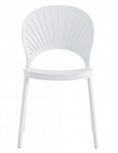 Silla ABANICO, apilable, polipropileno blanco 2