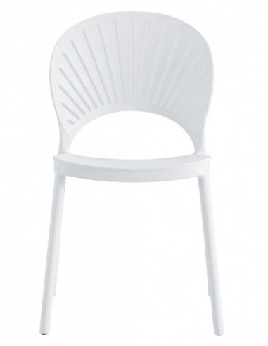 Silla ABANICO, apilable, polipropileno blanco